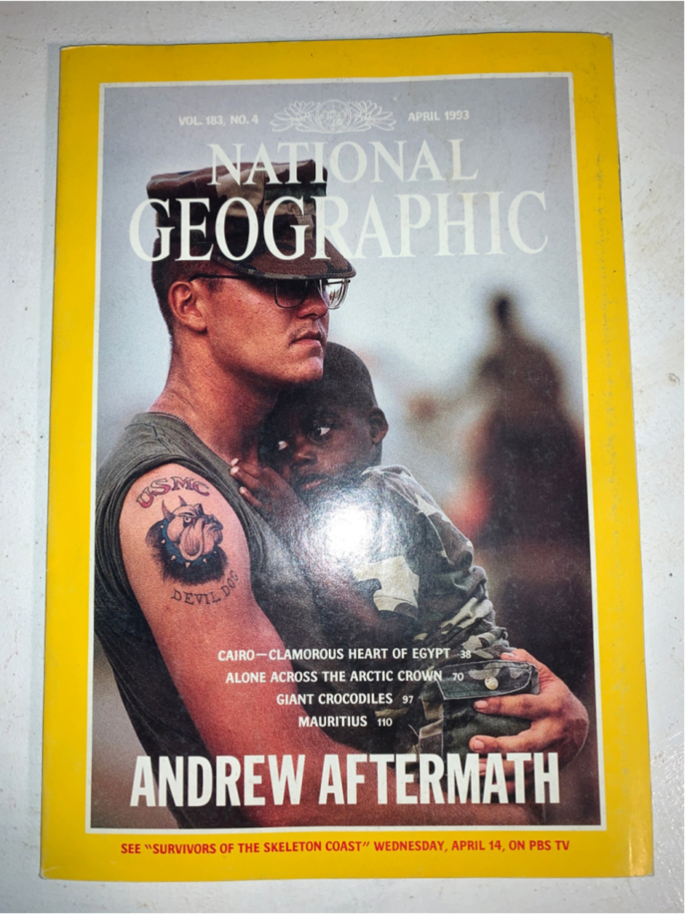 National Geographic April 1993 Magazine Vol 183 No 4 Yellow Grey